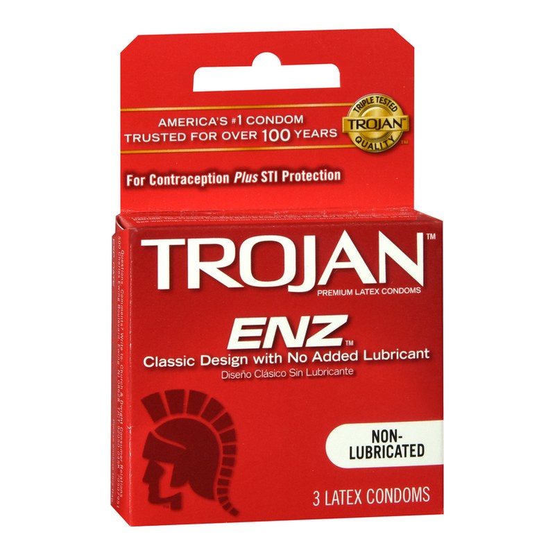 TROJAN ENZ Non-Lubricated Latex Condoms 3 EA