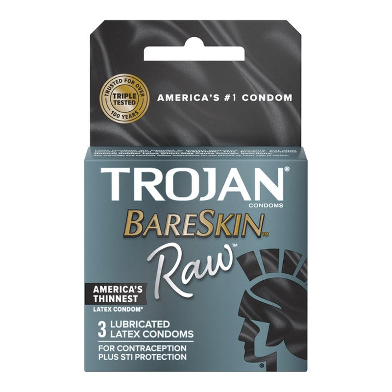 TROJAN BareSkin Raw Lubricated Latex Condoms 3 EA