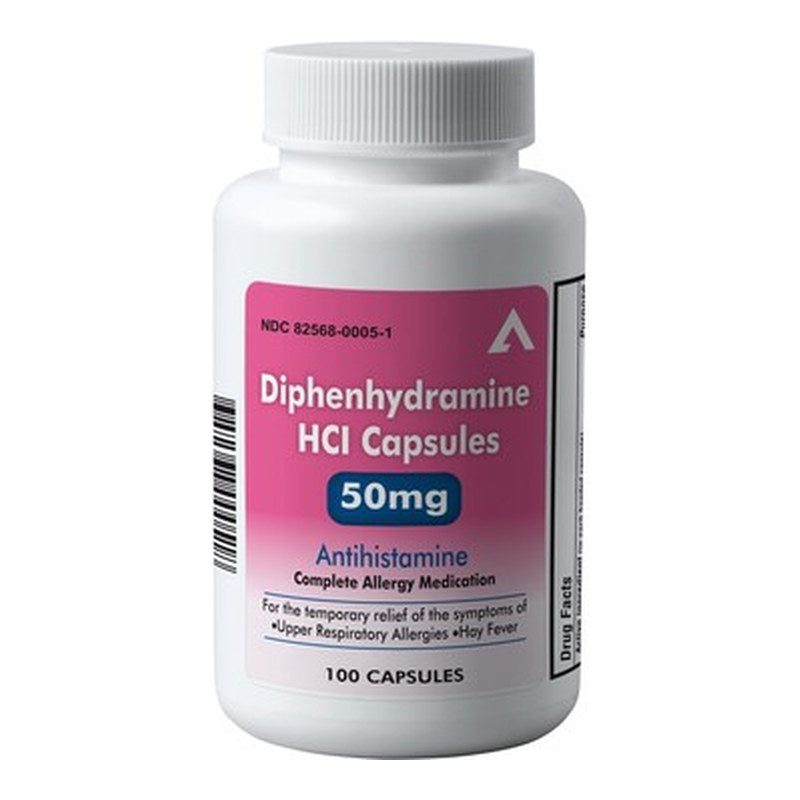 DIPHENHYDRAMINE HCL 50 MG CAP 100