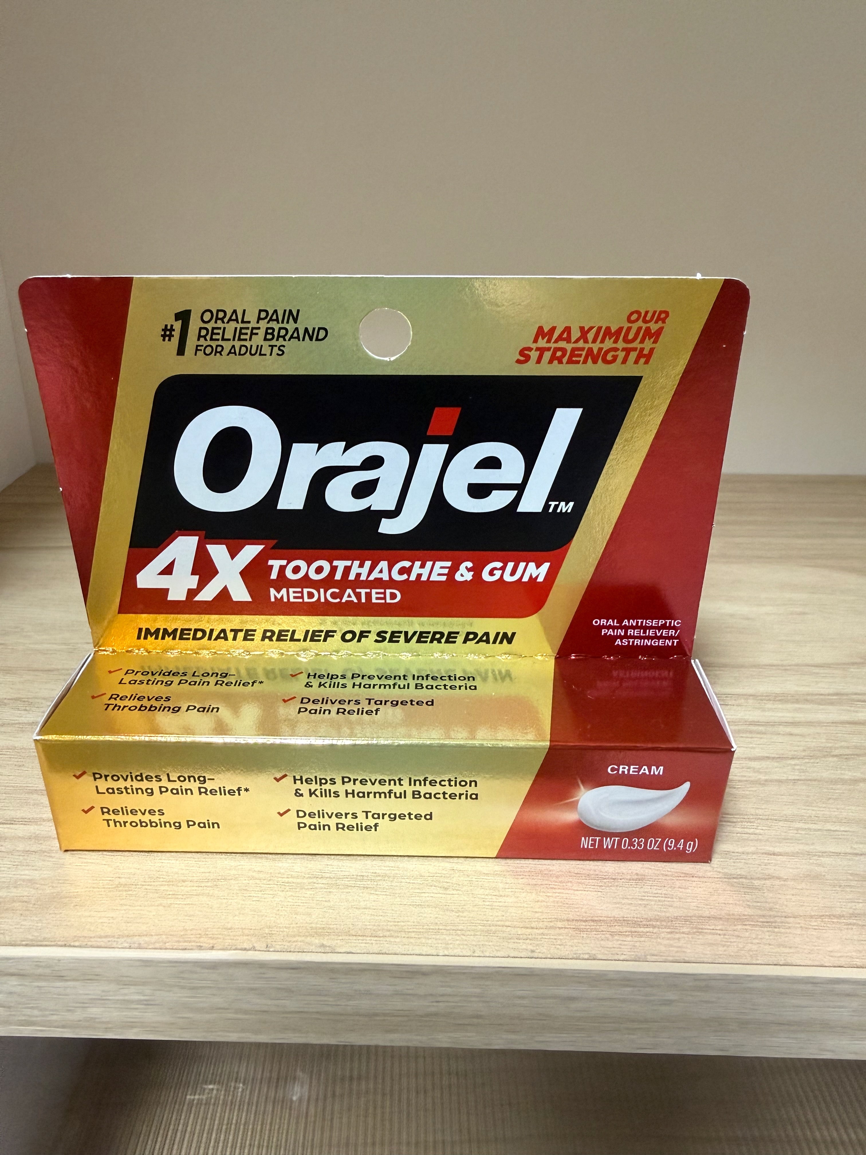 Orajel 4X Toothache & Gum Pain Relief Cream
