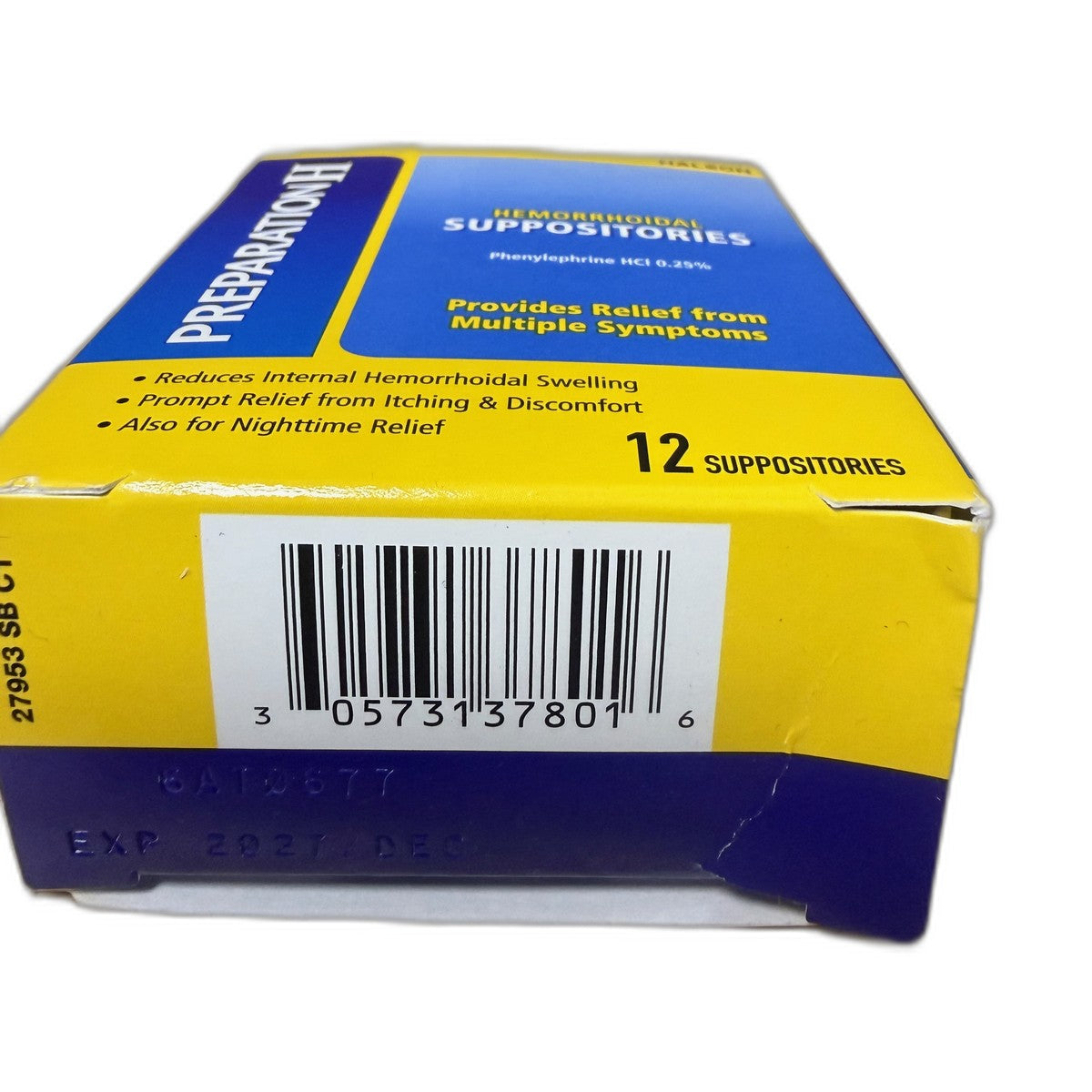 Preparation H Hemorrhoidal Suppositories, 12 Count