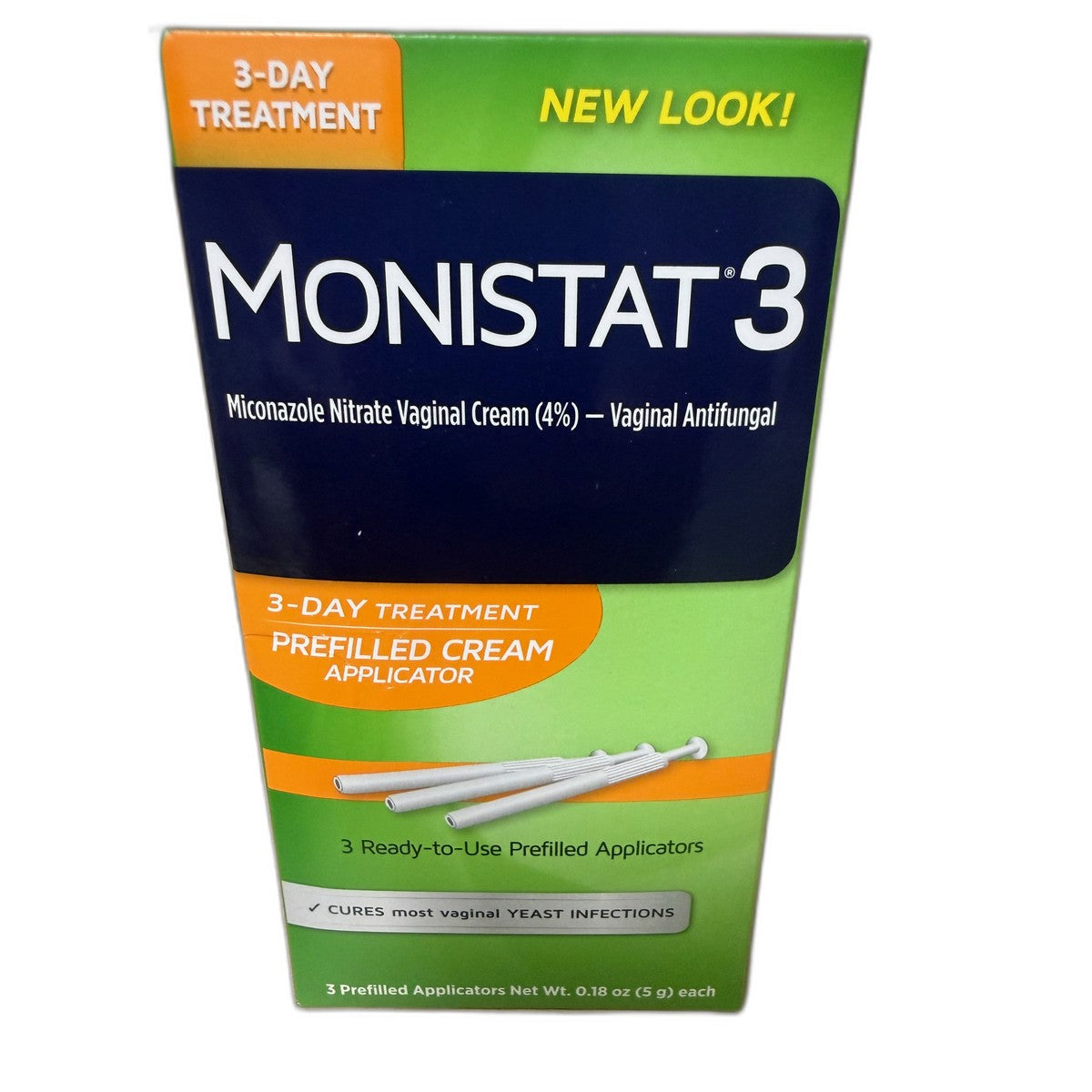 Monistat 3 Vaginal Antifungal, Miconazole 4% Cream, 3 Prefilled Applicators (3-Day Treatment)