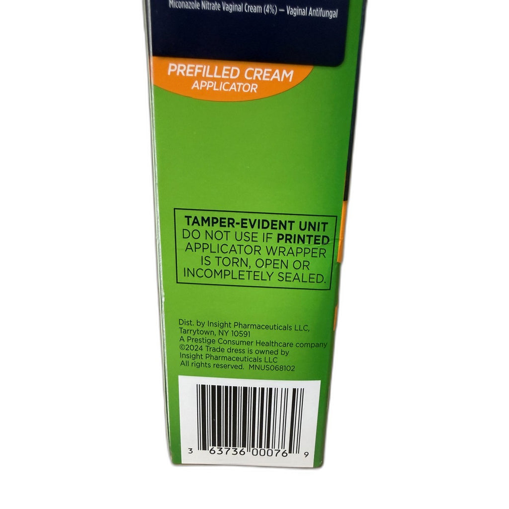 Monistat 3 Vaginal Antifungal, Miconazole 4% Cream, 3 Prefilled Applicators (3-Day Treatment)