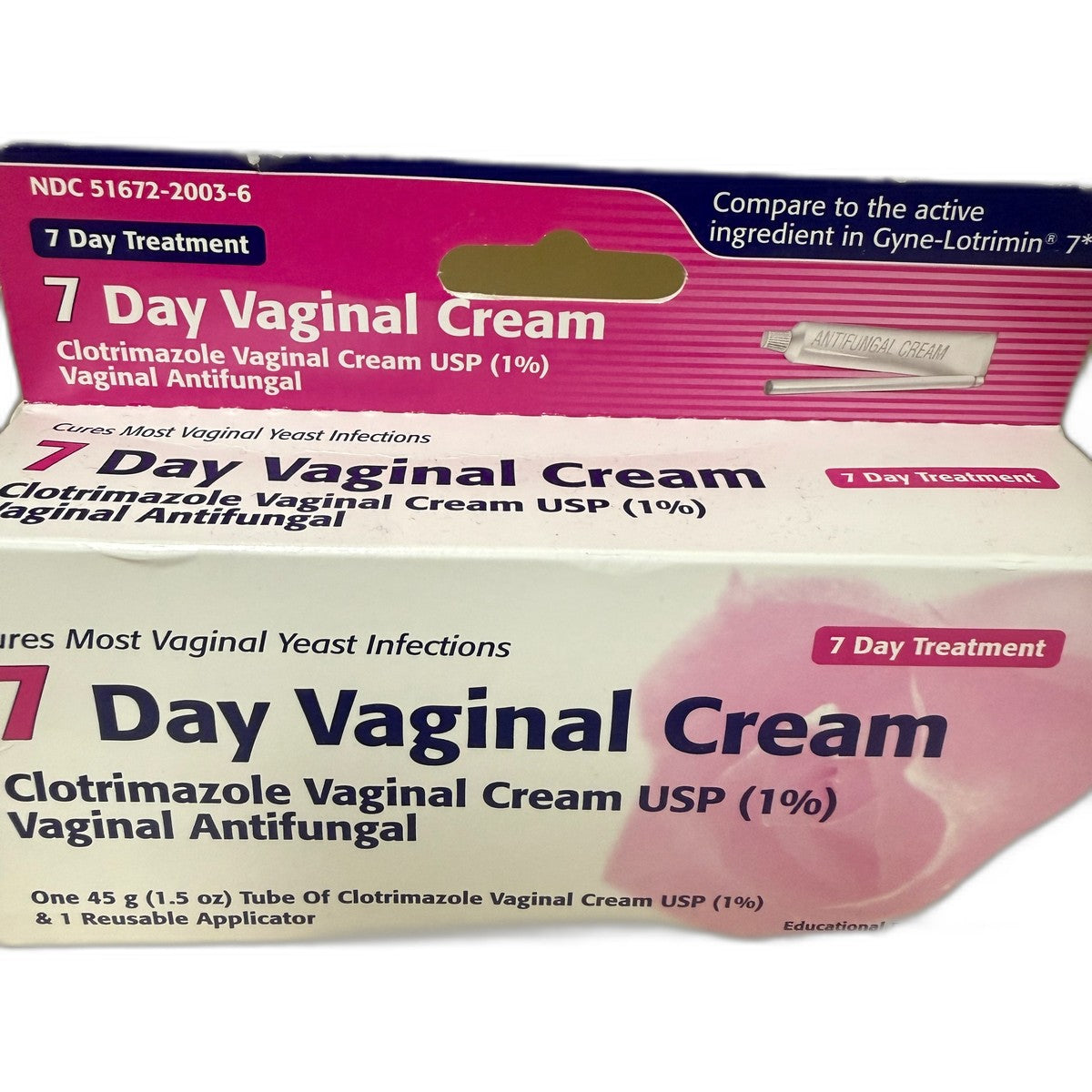Clotrimazole 7-Day Vaginal Antifungal Cream, 45 g Tube + Reusable Applicator