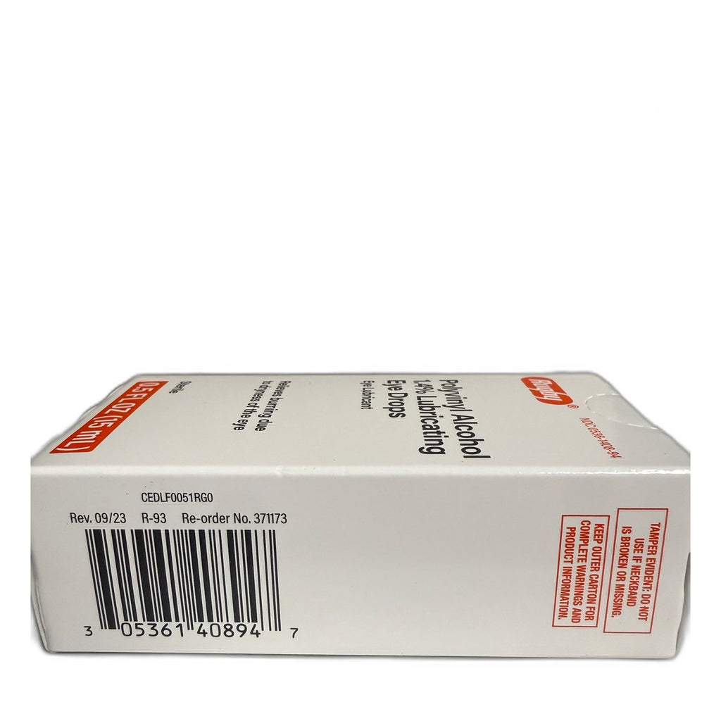 Rugby Polyvinyl Alcohol 1.4% Lubricating Eye Drops, 0.5 fl oz (15 mL)