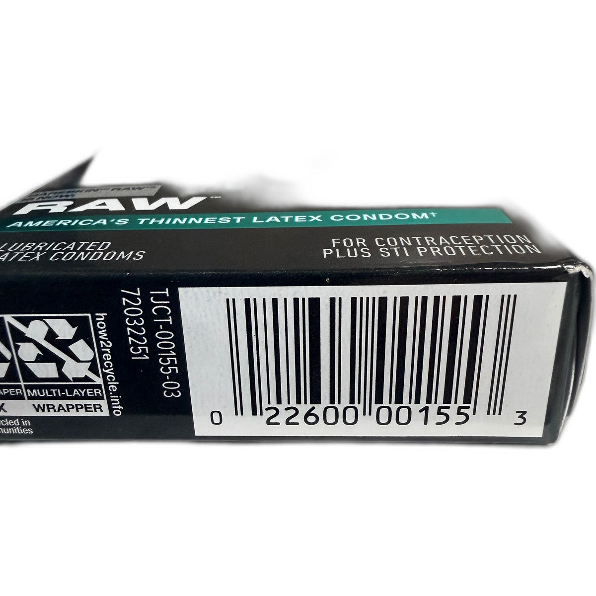 Trojan Raw Lubricated Condoms, America's Thinnest Latex Condom, 3 Count