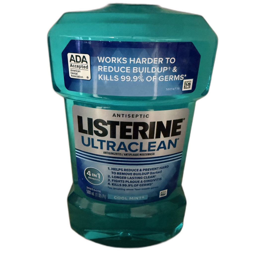 Listerine Ultraclean Cool Mint Antiseptic Mouthwash, 500 mL (1.05 pt)