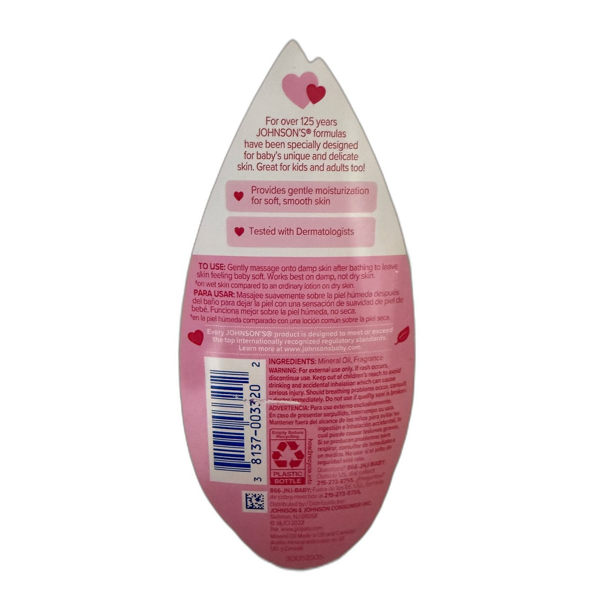 Johnson's Baby Oil, Pure Mineral Oil, 20 fl oz (591 mL)