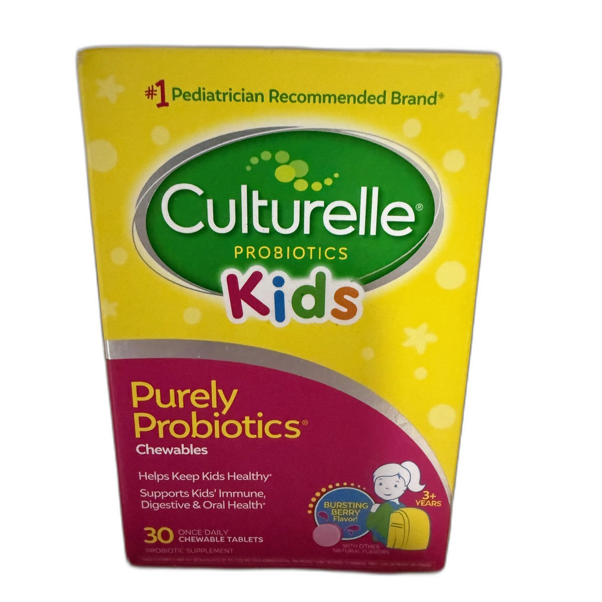 Culturelle Kids Purely Probiotics Chewables, Bursting Berry, 30 Tablets