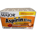 Major Aspirin 81 mg Chewable, Low Dose, Orange Flavor, 36 Tablets