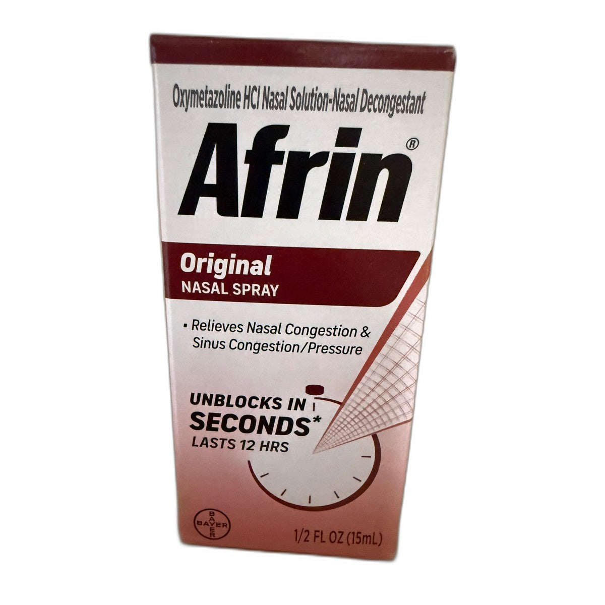 Afrin Original Nasal Spray, Oxymetazoline HCl, 1/2 fl oz (15 mL)