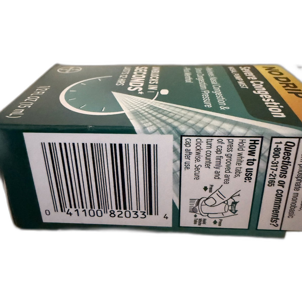 Afrin No Drip Severe Congestion Nasal Pump Mist, Plus Menthol, 1/2 fl oz (15 mL)