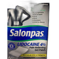 Salonpas Lidocaine 4% Pain Relieving Gel-Patch, Maximum OTC Strength, 6 Patches