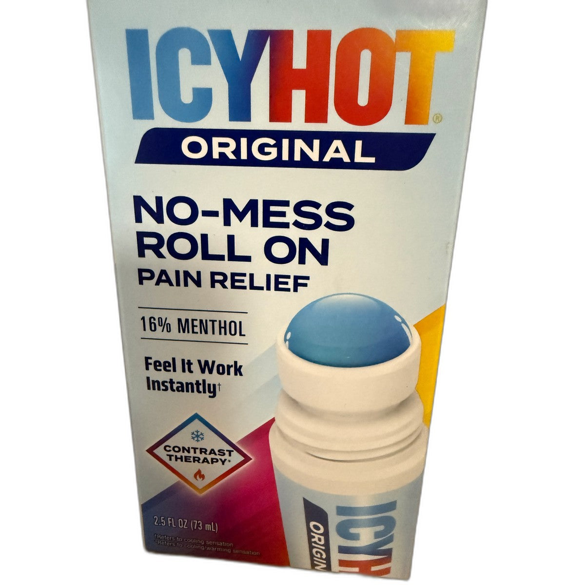 Icy Hot Original No-Mess Roll On Pain Relief, 16% Menthol, 2.5 fl oz (73 mL)