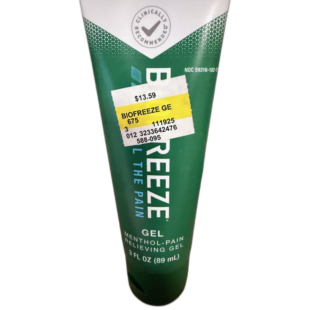 Biofreeze Menthol Pain Relieving Gel, 3 fl oz (89 mL)
