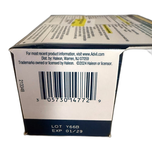 Advil Dual Action with Acetaminophen (Acetaminophen 250 mg + Ibuprofen 125 mg), 72 Caplets