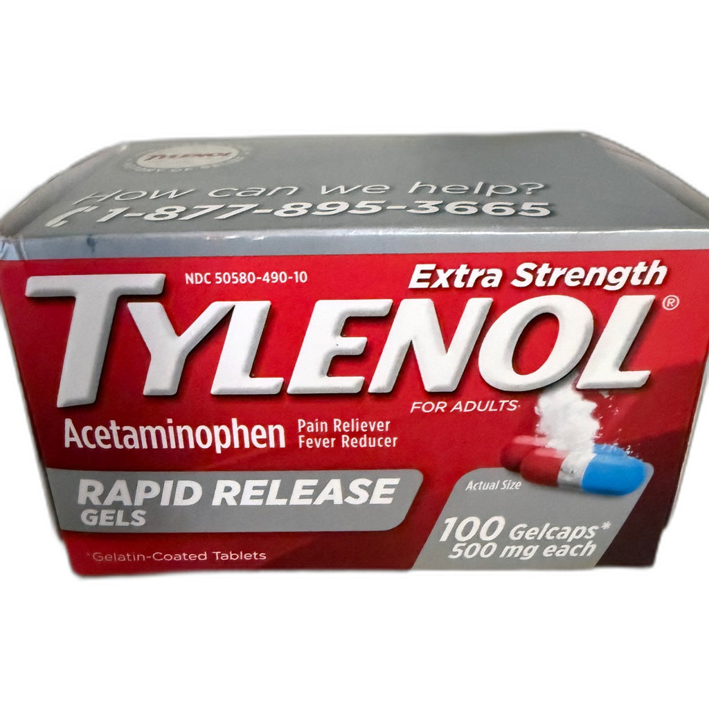Tylenol Extra Strength Rapid Release Gels, Acetaminophen 500 mg, 100 Gelcaps