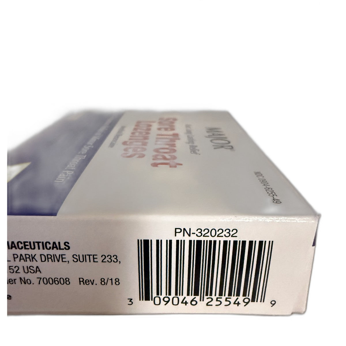 Major Sore Throat Lozenges, Menthol/Benzocaine, Cherry, 18 Lozenges