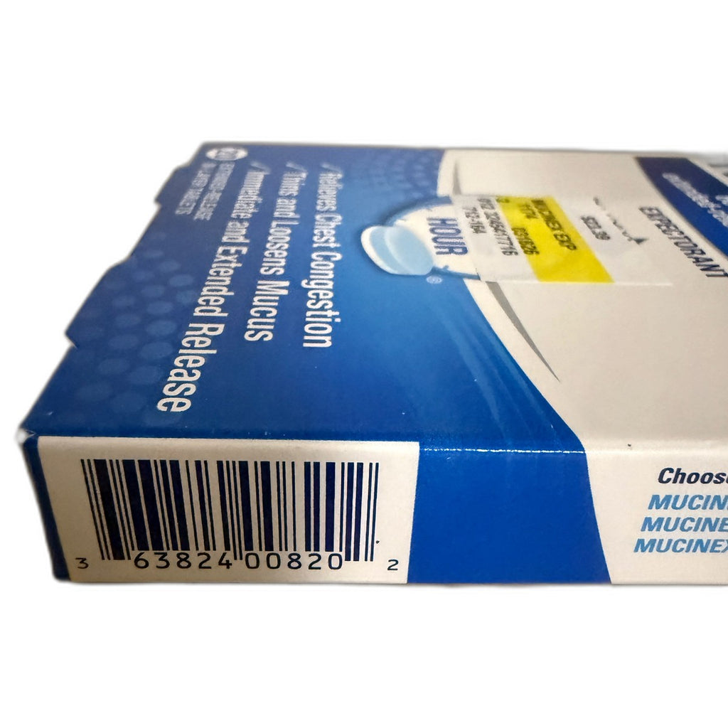 Mucinex 12-Hour Expectorant, Guaifenesin 600 mg, 20 Extended-Release Bi-Layer Tablets