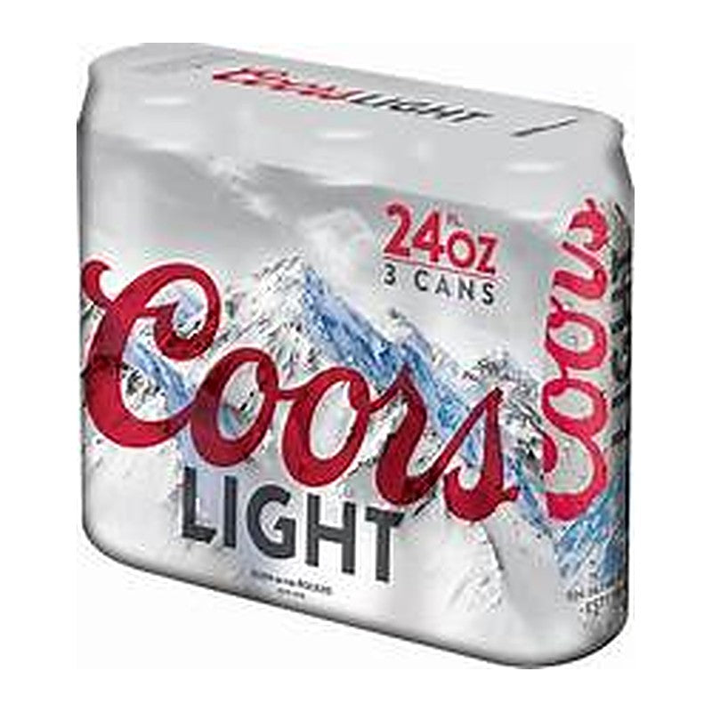 Coors Light Beer 3-Pack, 24 oz Cans